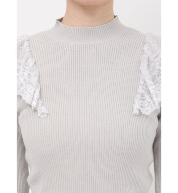 dazzlin「バックオープンフリルニットプルオーバー」|ニット・セーター|