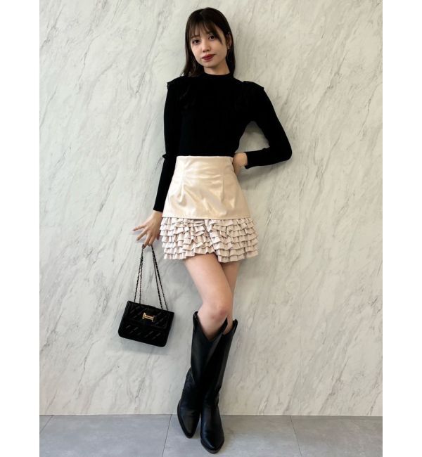 dazzlin「バックオープンフリルニットプルオーバー」|ニット・セーター|