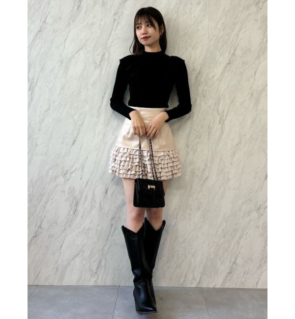 dazzlin「バックオープンフリルニットプルオーバー」|ニット・セーター|