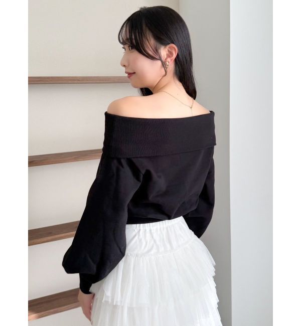 dazzlin「デコルテオープンスウェットトップス」|Tシャツ・カットソー|