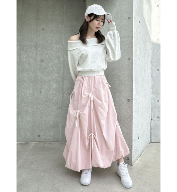 dazzlin「デコルテオープンスウェットトップス」|Tシャツ・カットソー|