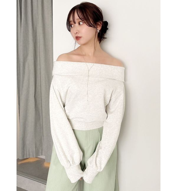 dazzlin「デコルテオープンスウェットトップス」|Tシャツ・カットソー|