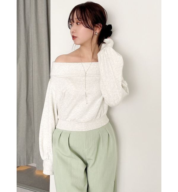 dazzlin「デコルテオープンスウェットトップス」|Tシャツ・カットソー|