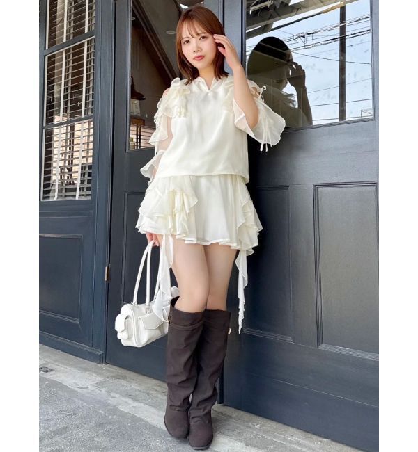 dazzlin「【セットアップ対応】シアーフルイドフリルブラウス」|シャツ・ブラウス|