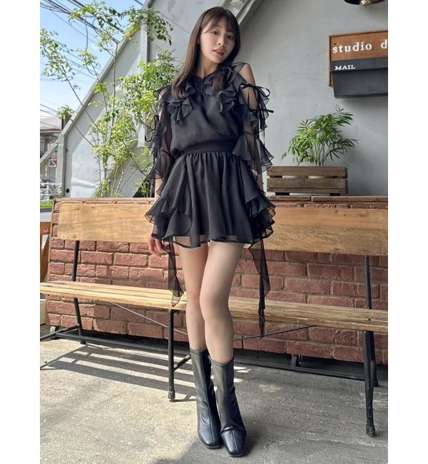 dazzlin「【セットアップ対応】シアーフルイドフリルブラウス」|シャツ・ブラウス|