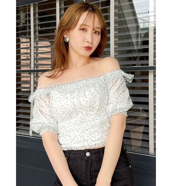 dazzlin「ネックピース付チュールブラウス」|シャツ・ブラウス|