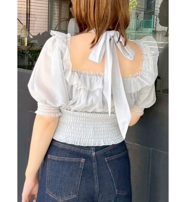 dazzlin「ネックピース付チュールブラウス」|シャツ・ブラウス|