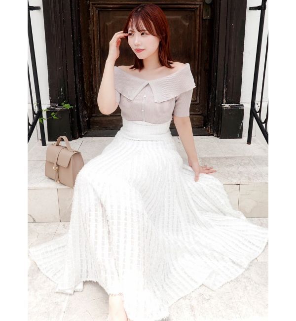 dazzlin「2WAYボタンオフショルニットトップス」|ニット・セーター|