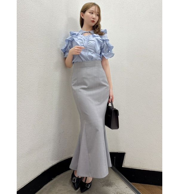 dazzlin「デコルテオープンペプラムブラウス」|シャツ・ブラウス|