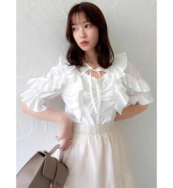 dazzlin「デコルテオープンペプラムブラウス」|シャツ・ブラウス|