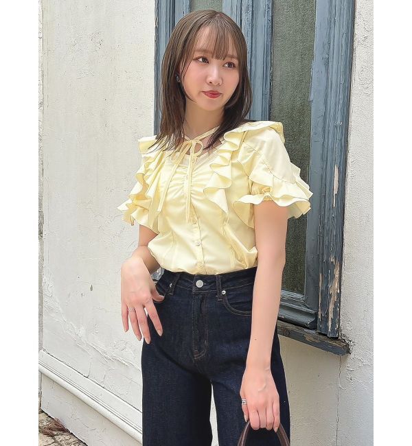 dazzlin「デコルテオープンペプラムブラウス」|シャツ・ブラウス|