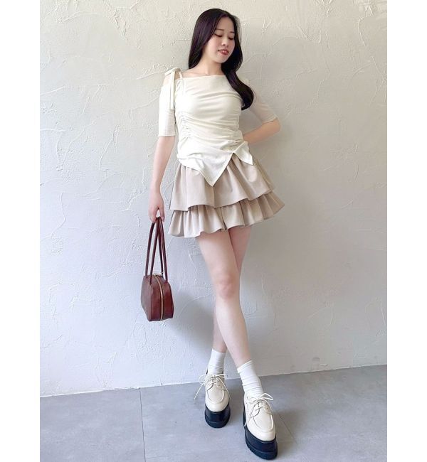 dazzlin「ワンショルギャザーカットトップス」|Tシャツ・カットソー|