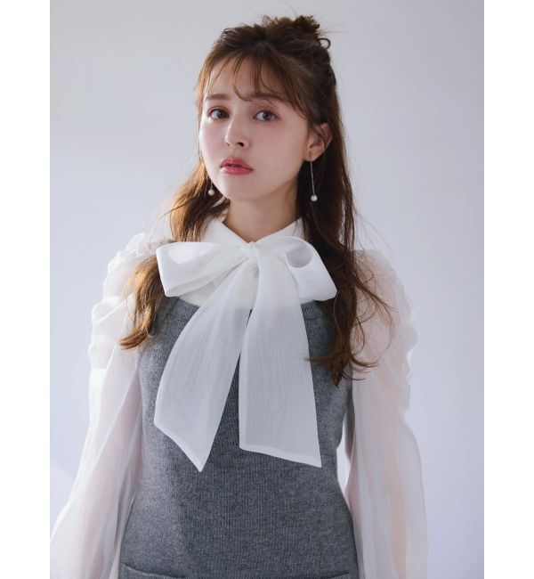 dazzlin「2WAYボウタイペプラムブラウス」|シャツ・ブラウス|