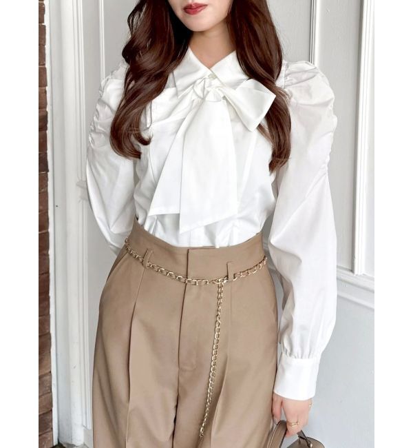 dazzlin「2WAYボウタイペプラムブラウス」|シャツ・ブラウス|