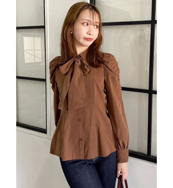 dazzlin「2WAYボウタイペプラムブラウス」|シャツ・ブラウス|