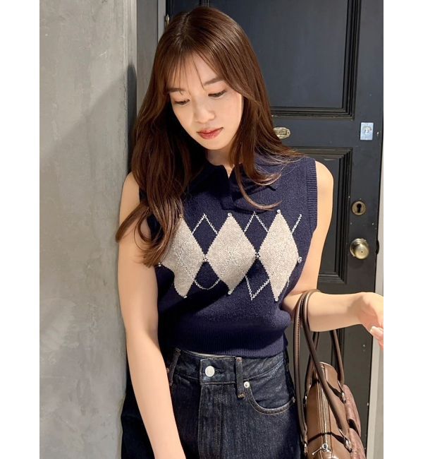 dazzlin「アーガイルニットトップス」|ニット・セーター|