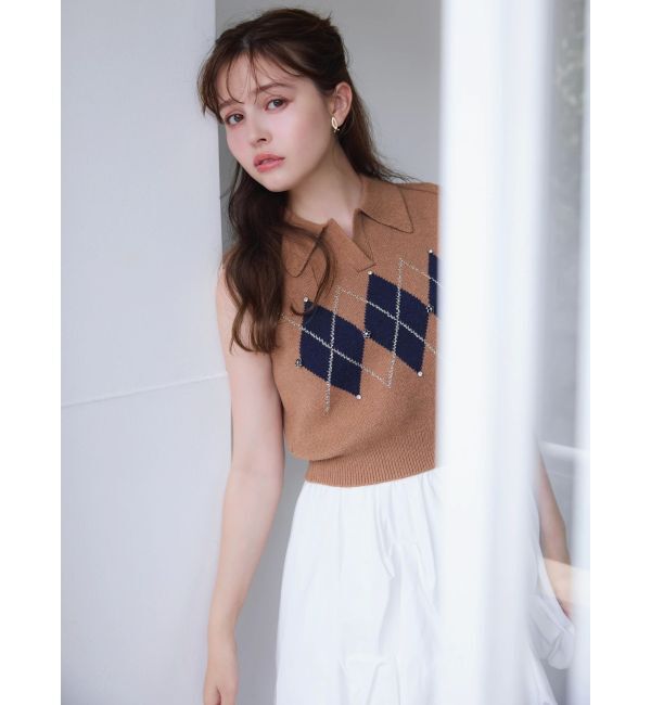dazzlin「アーガイルニットトップス」|ニット・セーター|