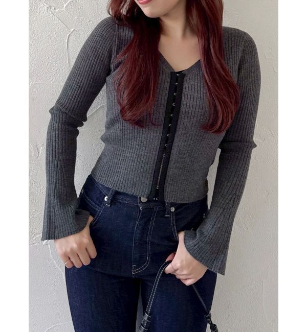 dazzlin「フロントホックニットカーディガン」|カーディガン|