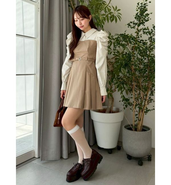 dazzlin「長袖レイヤードシャツミニワンピース」|ワンピース|