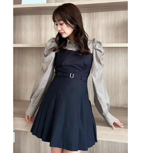 dazzlin「長袖レイヤードシャツミニワンピース」|ワンピース|