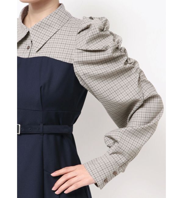 dazzlin「長袖レイヤードシャツミニワンピース」|ワンピース|