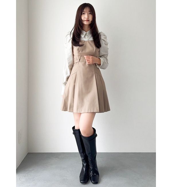 dazzlin「長袖レイヤードシャツミニワンピース」|ワンピース|