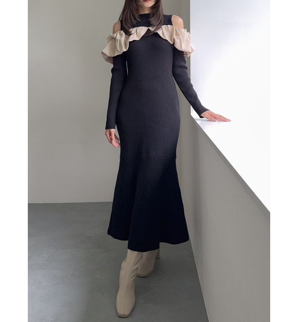 dazzlin「ドッキングバルーンネックニットワンピース」|ワンピース|