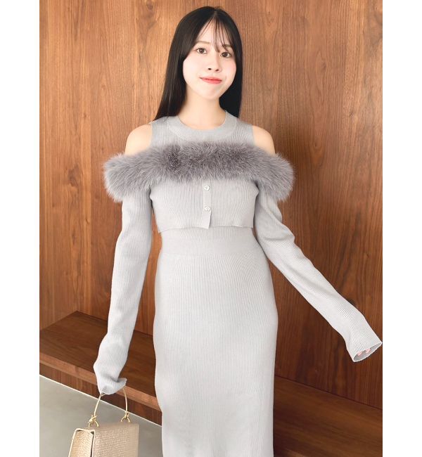 dazzlin「オフショルファードッキングニットワンピース」|ワンピース|
