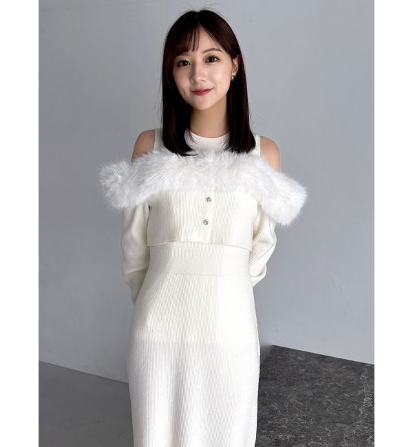 dazzlin「オフショルファードッキングニットワンピース」|ワンピース|