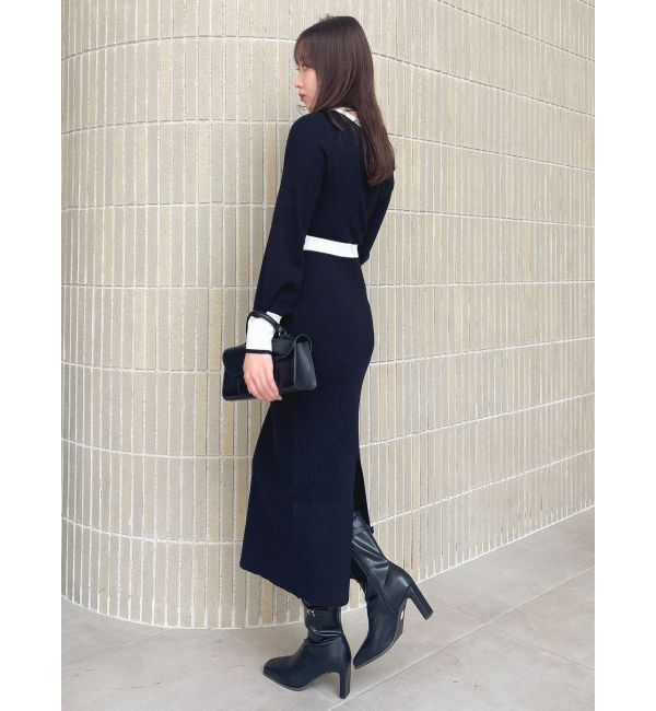 dazzlin「バイカラーニットワンピース」|ワンピース|