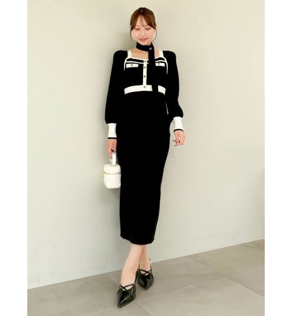 dazzlin「バイカラーニットワンピース」|ワンピース|