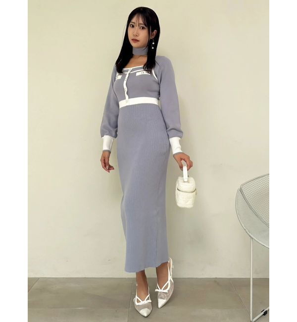dazzlin「バイカラーニットワンピース」|ワンピース|