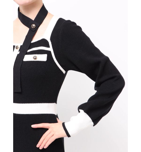 dazzlin「バイカラーニットワンピース」|ワンピース|