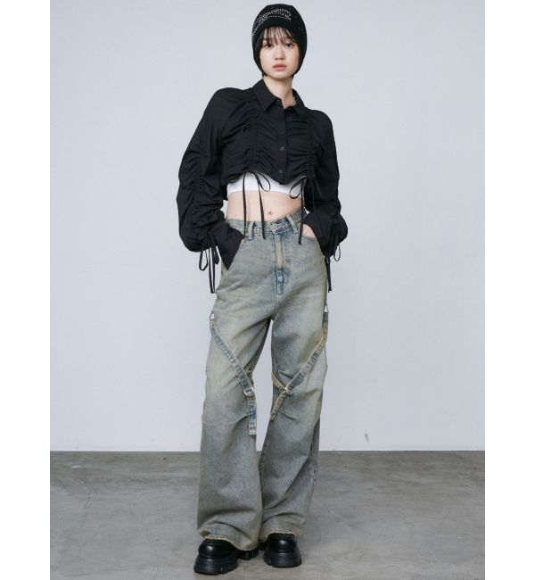 EMODA「ストリングリボンショートシャツ」|シャツ・ブラウス|