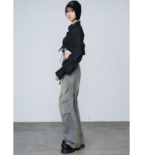 EMODA「ストリングリボンショートシャツ」|シャツ・ブラウス|