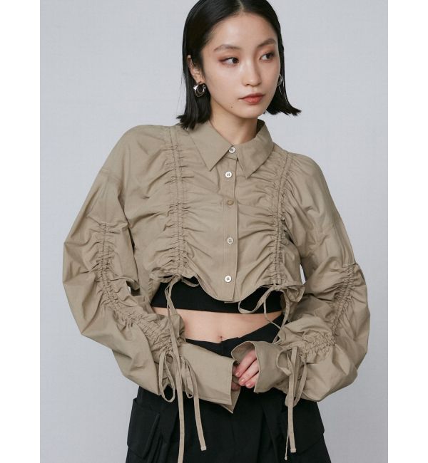 EMODA「ストリングリボンショートシャツ」|シャツ・ブラウス|