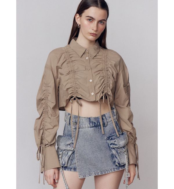 EMODA「ストリングリボンショートシャツ」|シャツ・ブラウス|