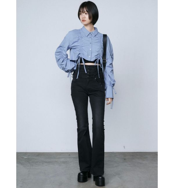 EMODA「ストリングリボンショートシャツ」|シャツ・ブラウス|