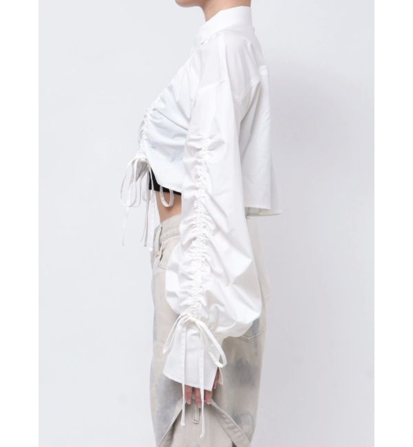 EMODA「ストリングリボンショートシャツ」|シャツ・ブラウス|