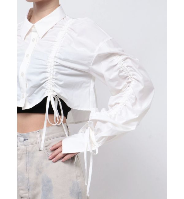EMODA「ストリングリボンショートシャツ」|シャツ・ブラウス|