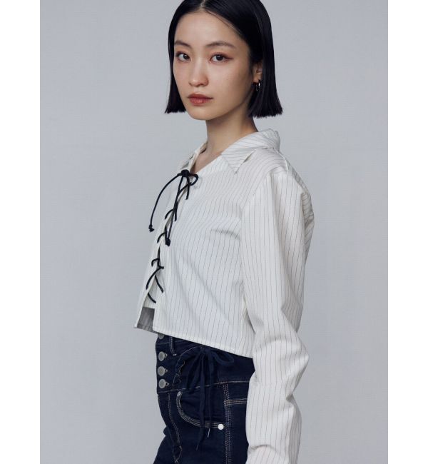 EMODA「レースアップショートシャツ」|シャツ・ブラウス|