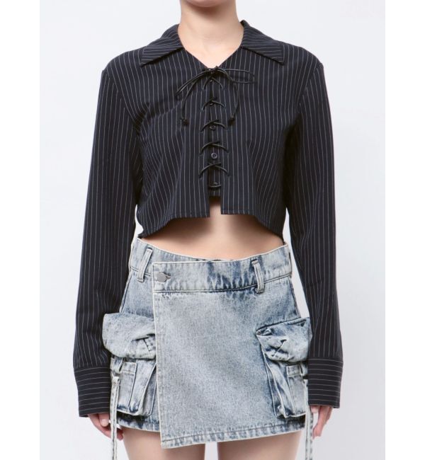 EMODA「レースアップショートシャツ」|シャツ・ブラウス|