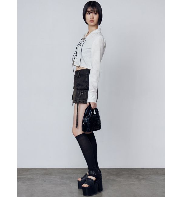 EMODA「レースアップショートシャツ」|シャツ・ブラウス|