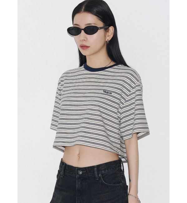 EMODA「【VEQUM】HIGH GAUGE BORDER SHORT T SHIRT」|Tシャツ・カットソー|