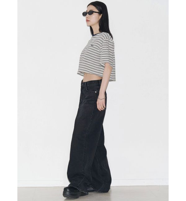 EMODA「【VEQUM】HIGH GAUGE BORDER SHORT T SHIRT」|Tシャツ・カットソー|