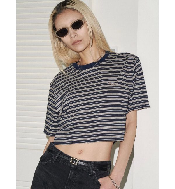 EMODA「【VEQUM】HIGH GAUGE BORDER SHORT T SHIRT」|Tシャツ・カットソー|