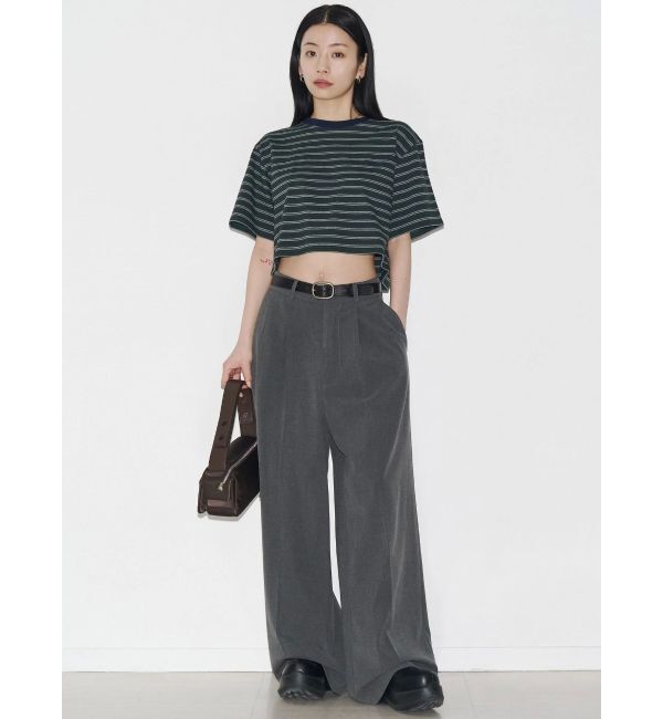 EMODA「【VEQUM】HIGH GAUGE BORDER SHORT T SHIRT」|Tシャツ・カットソー|