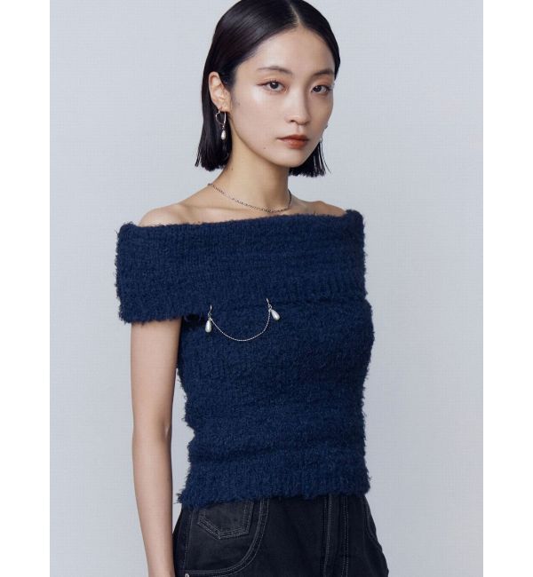 EMODA「カールシャギーパールニットタンクトップ」|ニット・セーター|