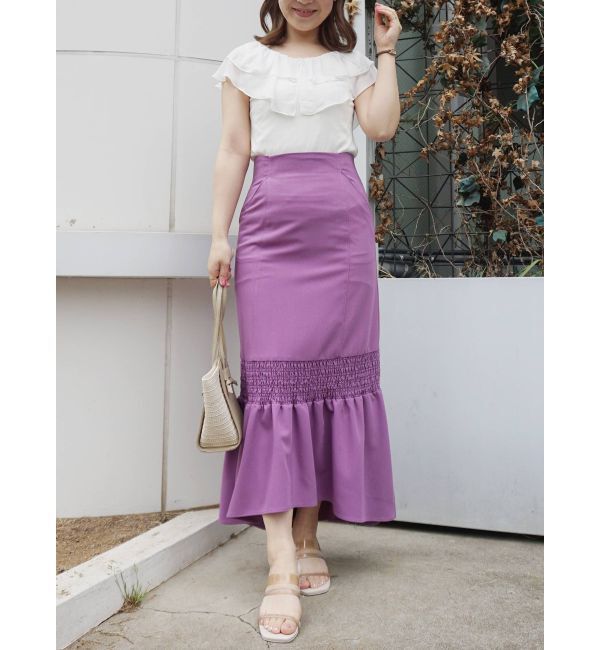 MERCURYDUO「シャーリングデザインイレヘムマーメイドスカート」|スカート|