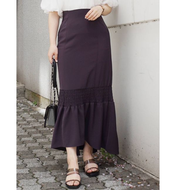 MERCURYDUO「シャーリングデザインイレヘムマーメイドスカート」|スカート|